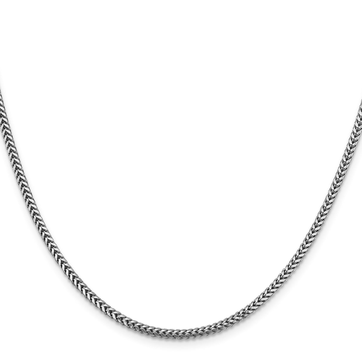 14K White Gold 2.3 mm Franco Chain Necklace, Polished