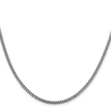 14K White Gold 2.3 mm Franco Chain Necklace, Polished