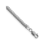 14K White Gold 2.3 mm Franco Chain Bracelet, Polished alternate angle
