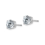 14k White Gold Solitaire Stud Earrings with Moissanite in Four Prong Setting