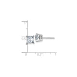 14k White Gold Stud Earrings with Princess Cut Moissanite Solitaire Design