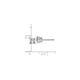 14k White Gold Stud Earrings with Princess Cut Moissanite, Classic Four Prong Solitaire Design