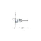 14k White Gold Stud Earrings with Princess Cut Moissanite in Four-Prong Setting
