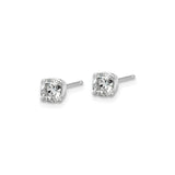 14k White Gold Stud Earrings with Round Cut Moissanite in Prong Setting