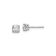 14k White Gold Stud Earrings with Round Cut Moissanite in Prong Setting