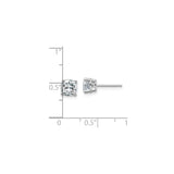 14k White Gold Solitaire Stud Earrings with Round Cut Moissanite, Classic Minimalist Style