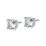 14k White Gold Cushion Cut Solitaire Stud Earrings with Moissanite Gemstones