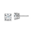 14k White Gold Cushion Cut Solitaire Stud Earrings with Moissanite Gemstones
