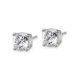 14k White Gold Cushion Cut Moissanite Stud Earrings with Four Prong Setting