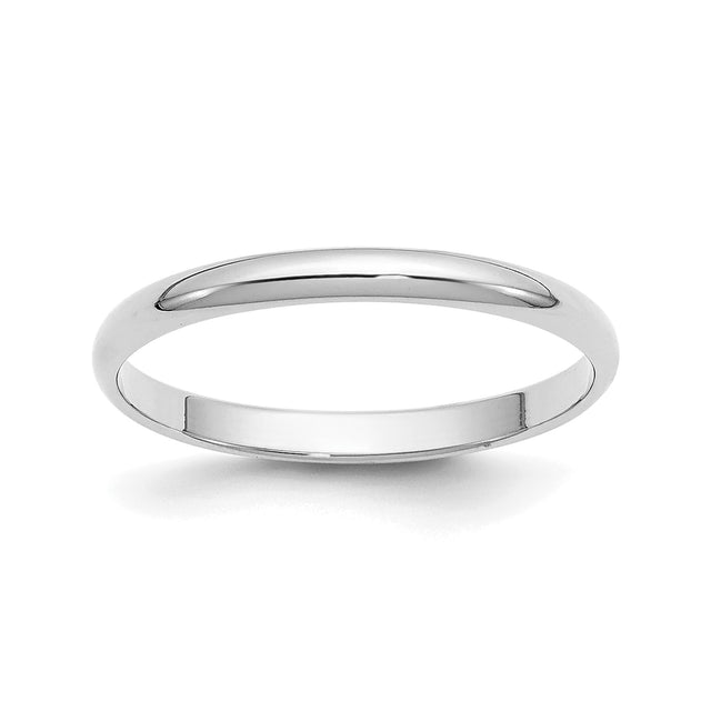 10k White Gold Domed wedding band ring