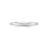 10k White Gold Domed wedding band ring alternate angle