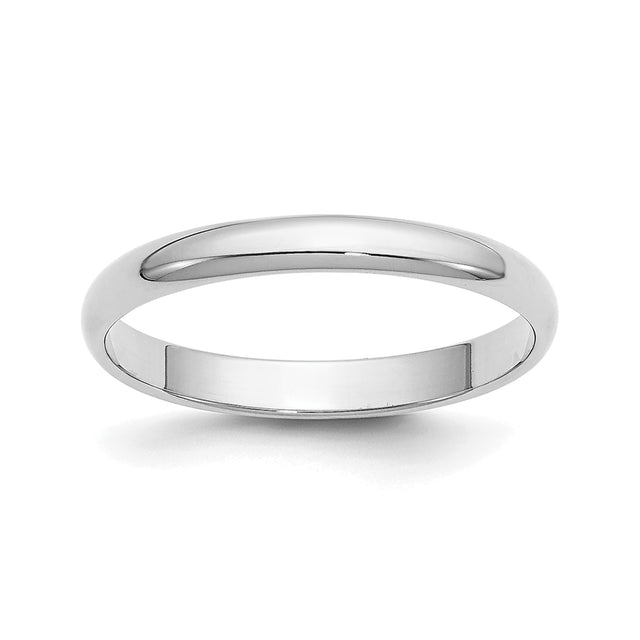 10k White Gold Domed wedding band ring