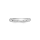 10k White Gold Domed wedding band ring detail view