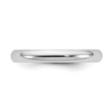 14k White Gold Domed wedding band ring detail view
