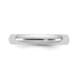 10k White Gold Domed wedding band ring detail view