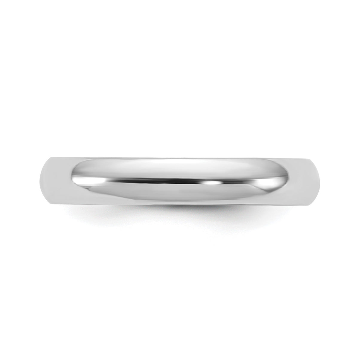 14k White Gold Domed wedding band ring detail view