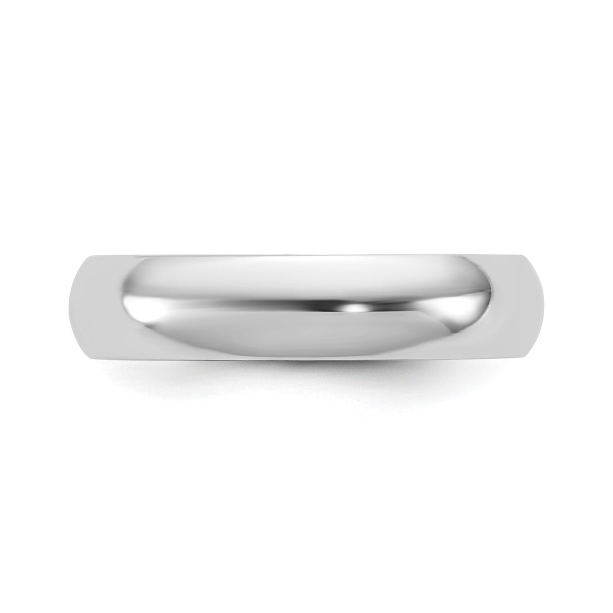 10k White Gold Domed wedding band ring detail view