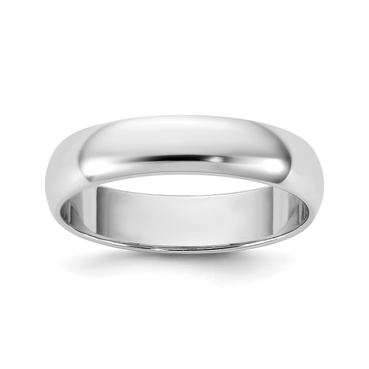 14k White Gold Domed wedding band ring