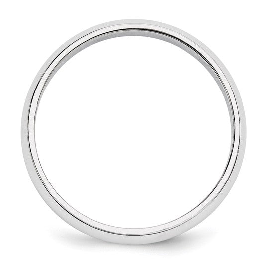 14K White Gold Half-Round Domed Wedding Band, 5mm Wide, Classic Comfort-Fit No Stone