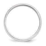 14K White Gold Half-Round Domed Wedding Band, 5mm Wide, Classic Comfort-Fit No Stone