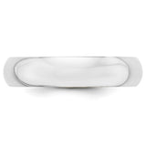 14K White Gold Half-Round Domed Wedding Band, 5mm Wide, Classic Comfort-Fit No Stone