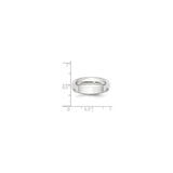 10k White Gold Domed wedding band ring shown for scale
