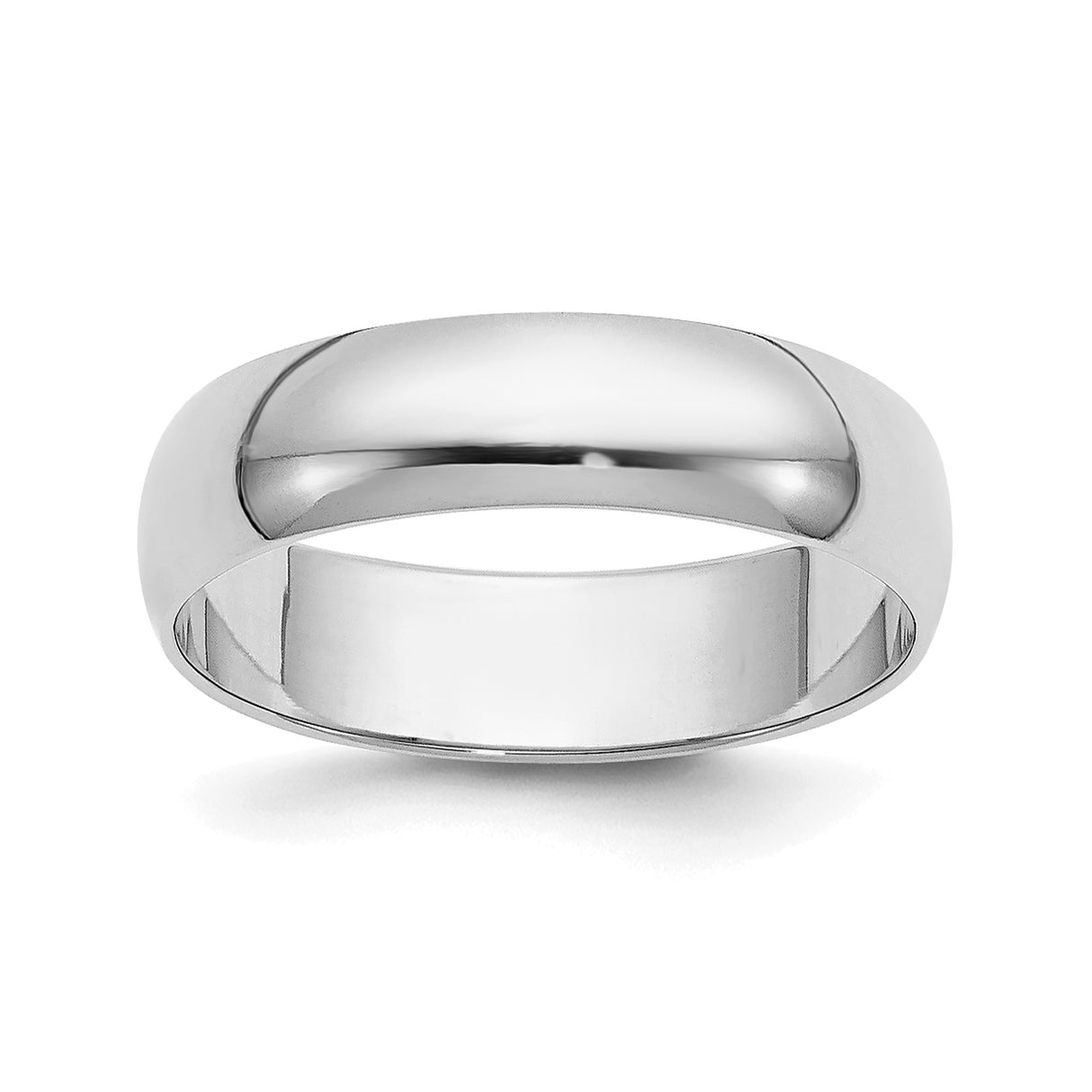 10k White Gold Domed wedding band ring