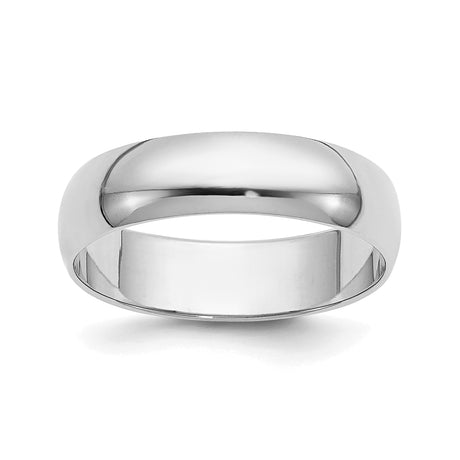 10k White Gold Domed wedding band ring