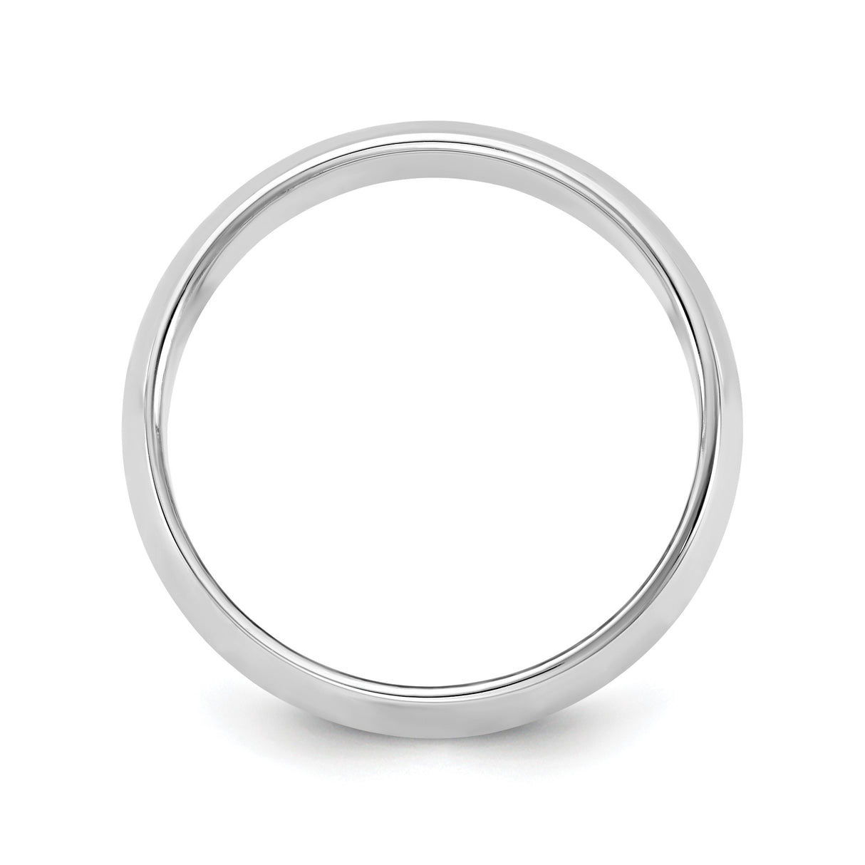 14k White Gold Domed wedding band ring alternate angle