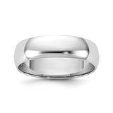 14k White Gold Domed wedding band ring