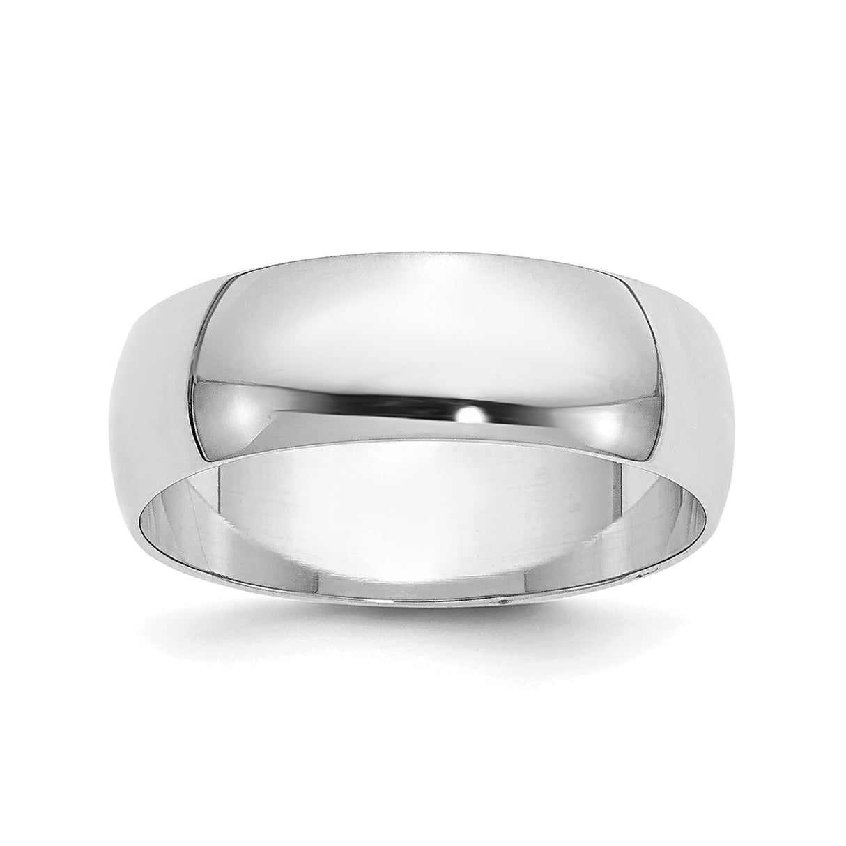 10k White Gold Domed wedding band ring