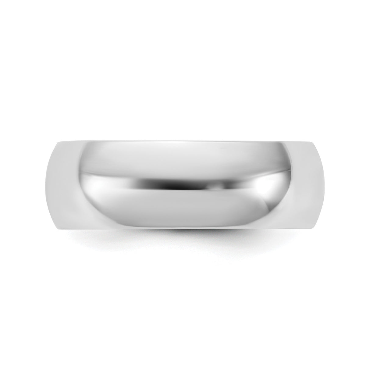 14k White Gold Domed wedding band ring detail view