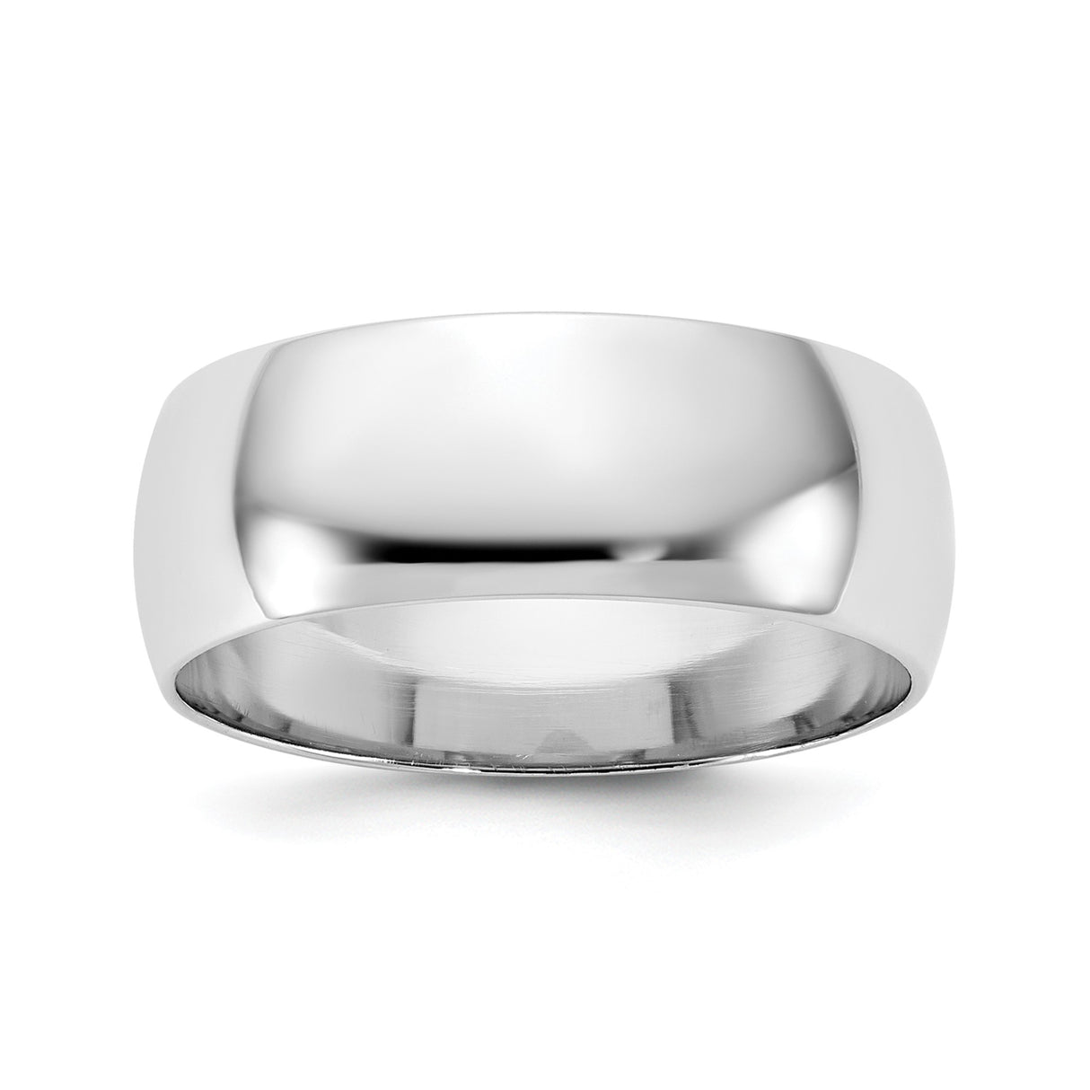 10k White Gold Domed wedding band ring