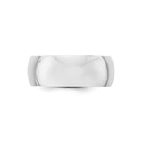 10k White Gold Domed wedding band ring alternate angle