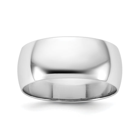 10k White Gold Domed wedding band ring