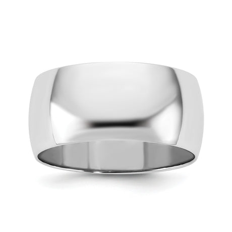 10k White Gold Domed wedding band ring