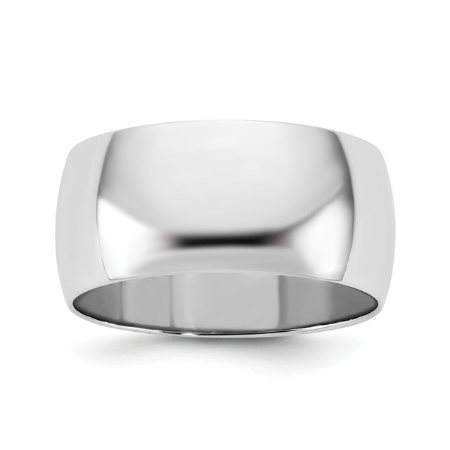 10k White Gold Domed wedding band ring