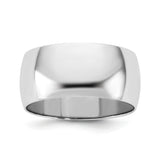 14k White Gold Domed wedding band ring