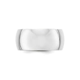 14k White Gold Domed wedding band ring alternate angle