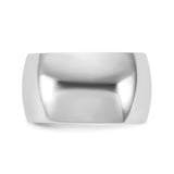 14k White Gold Domed wedding band ring detail view