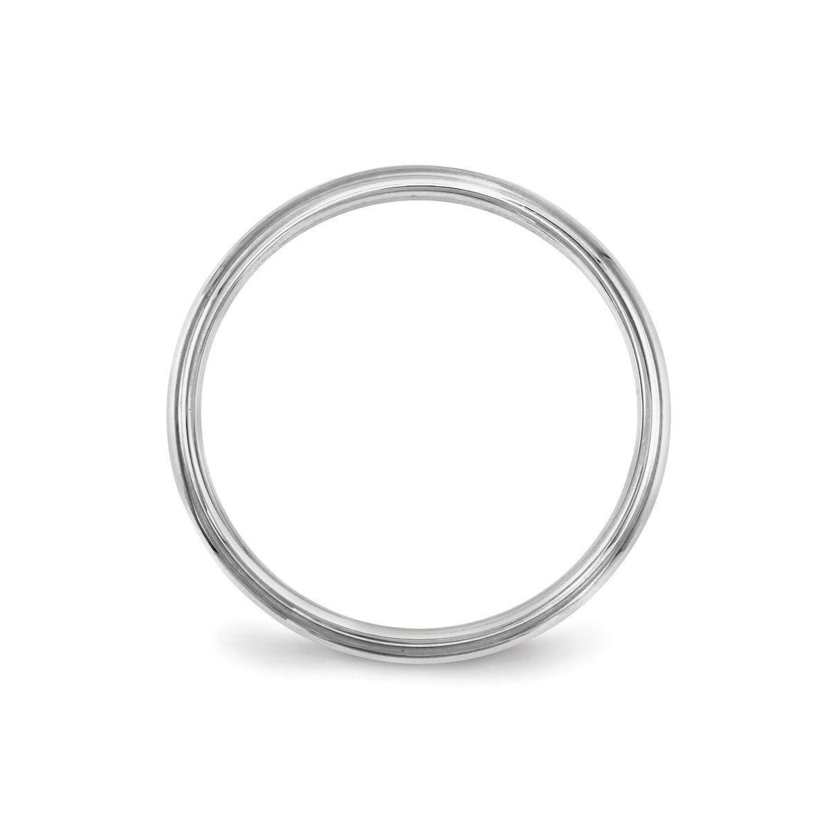 10k White Gold Domed wedding band ring alternate angle