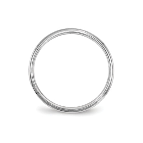 10k White Gold Domed wedding band ring alternate angle