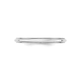 10k White Gold Domed wedding band ring detail view