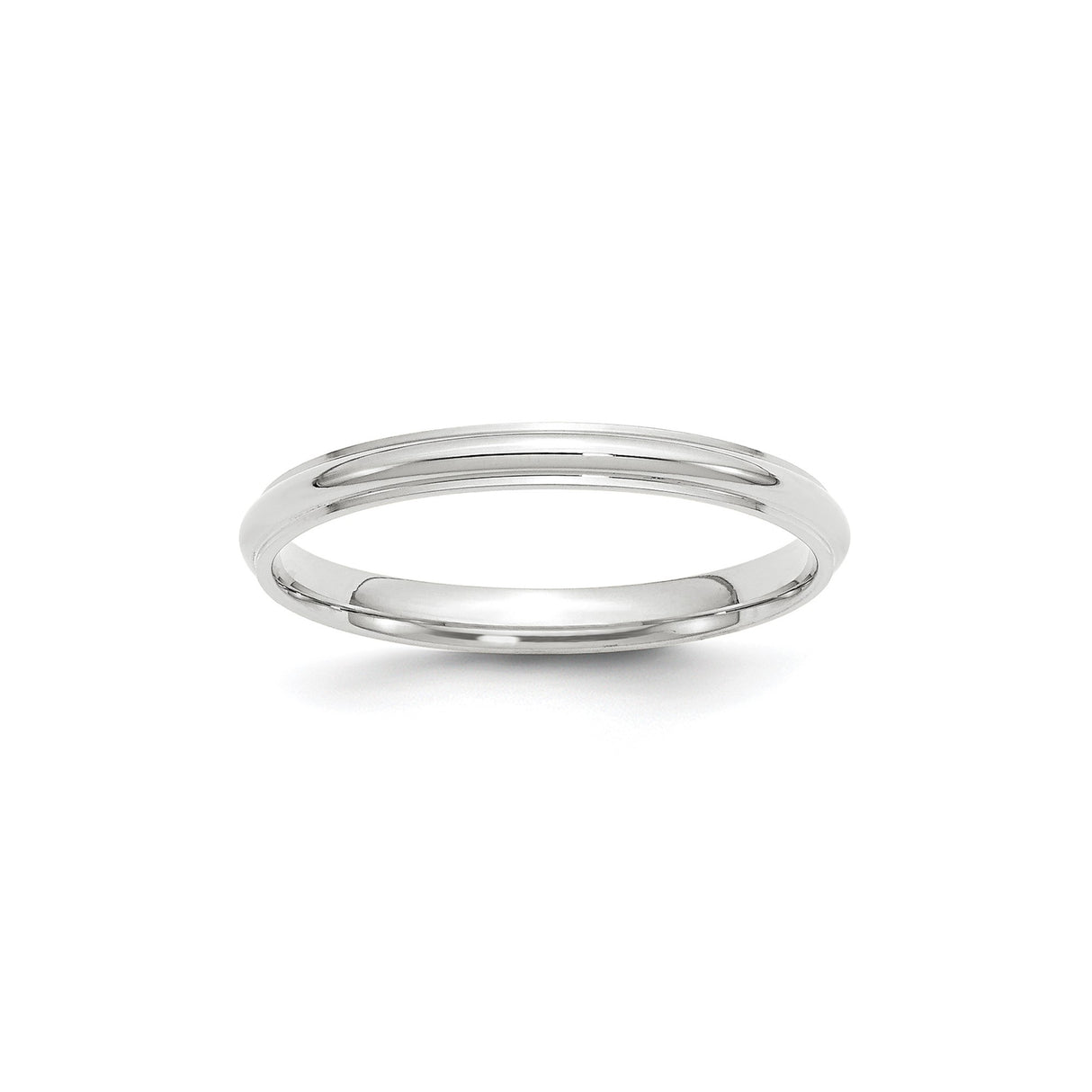 10k White Gold Domed wedding band ring