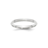 10k White Gold Domed wedding band ring