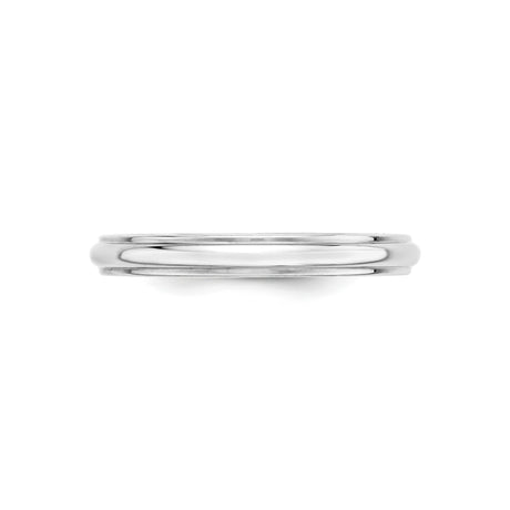10k White Gold Domed wedding band ring alternate angle