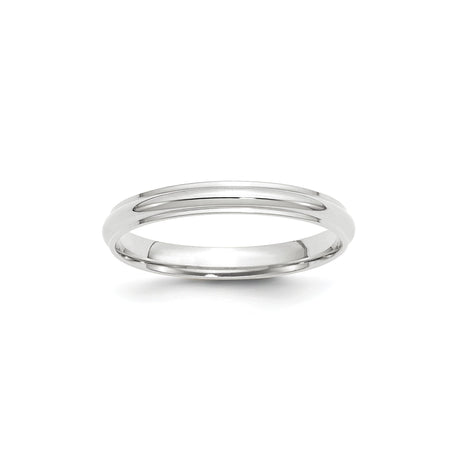 10k White Gold Domed wedding band ring