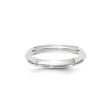 14k White Gold Domed wedding band ring