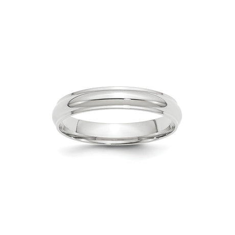 10k White Gold Domed wedding band ring
