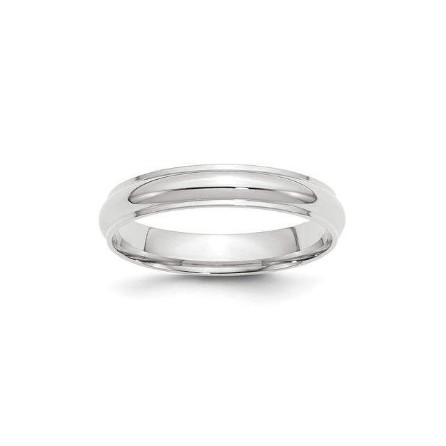 10k White Gold Domed wedding band ring